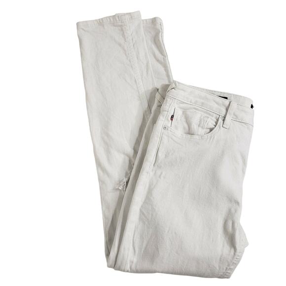 Vigoss Womens Jeans Size 28 L27 The Thompson Tomboy White Distressed Ripped Mid - Picture 3 of 12